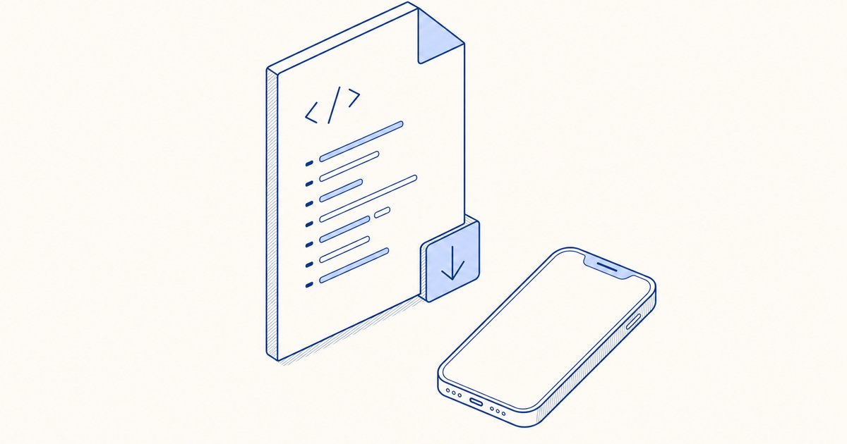 Illustration of a phone showing HTML source code with meta tags highlighted